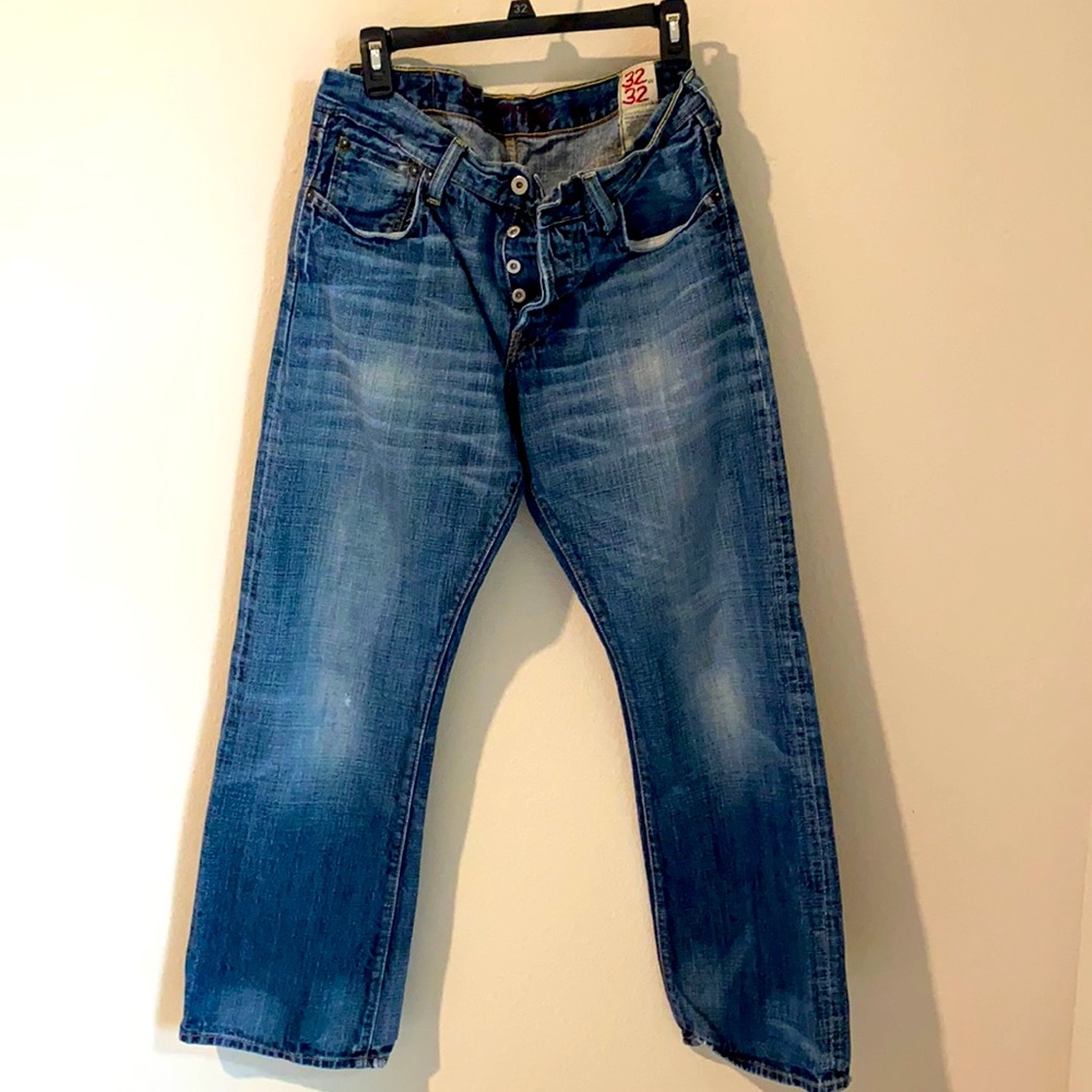 Ezra Fitch Mens Boot Cut Loose Dark Wash Straight Leg Jeans size 32x32